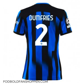 Inter Milan Denzel Dumfries #2 Hjemmebanetrøje Dame 2023-24 Kortærmet